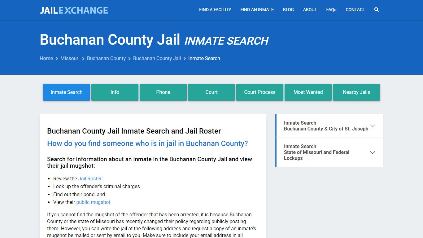Inmate Search: Roster & Mugshots - Buchanan County Jail, MO
